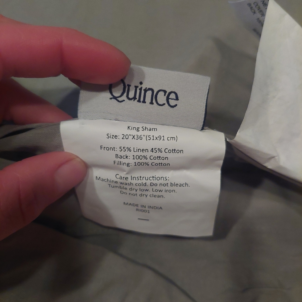 Quince Linen/ Cotton Stitch Willowleaf Sham Set! Sz. King! (S54) - Picture 8 of 10